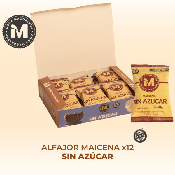 Alfajor Maicena sin azúcar x12u